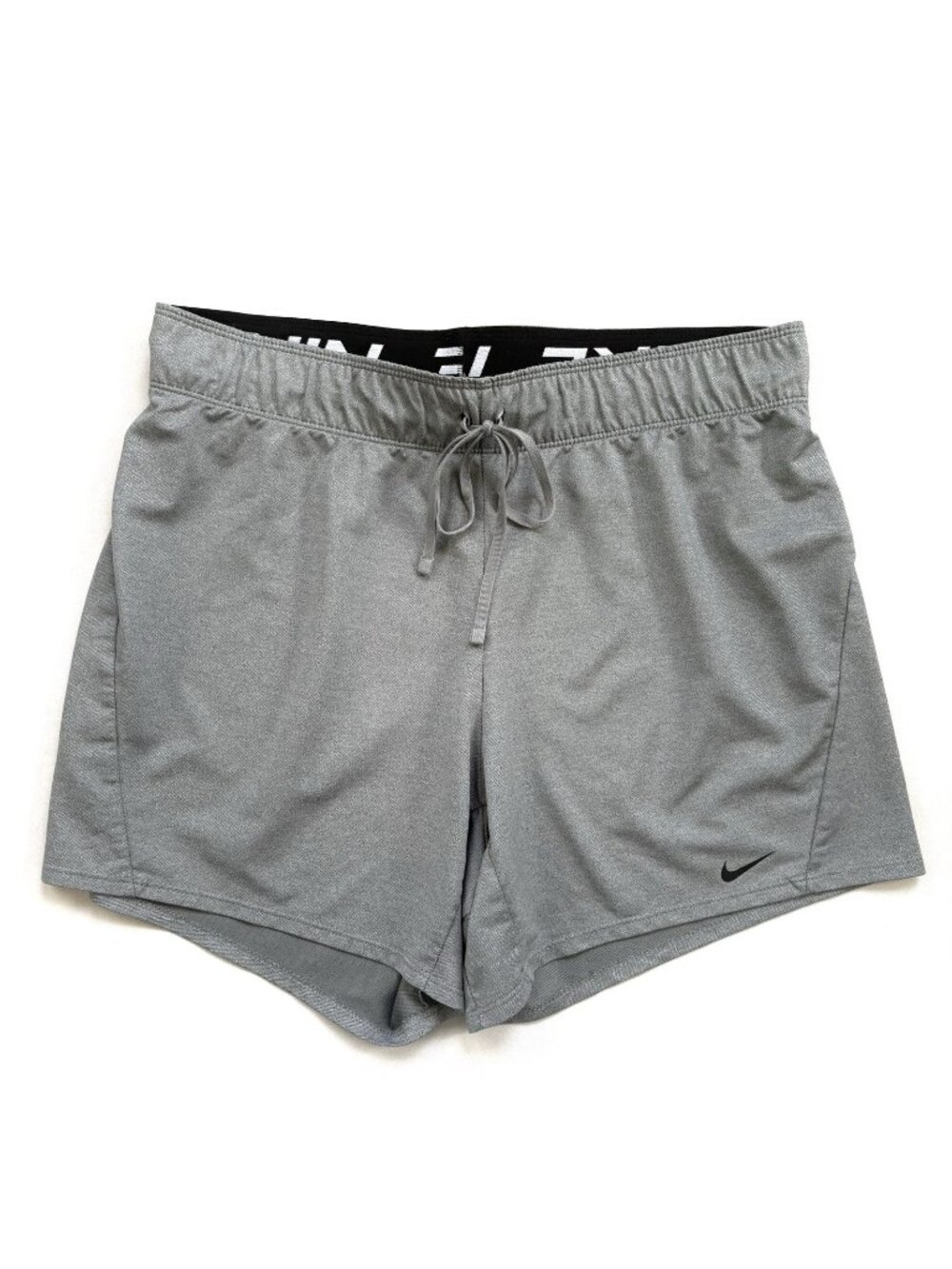 Nike Women's Medium Running Shorts Gray Dri-Fit Drawstring Pockets
